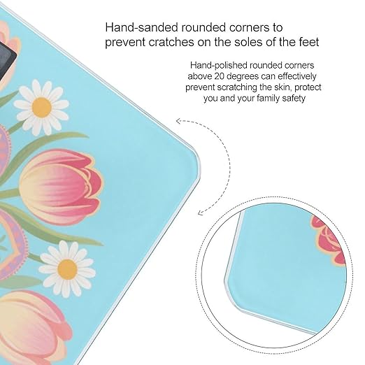 Digital Bathroom Scale for Body Weight Scale with Bright LCD Display High Accuracy Step-On Technology Auto On/Off Bohemian Mandala Flower Digital Scales 400 Lbs /180kg