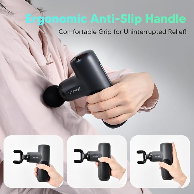 arboleaf Mini Massage Gun Deep Tissue Percussion Muscle Massager for Back Pain Relief Portable Small Travel Size Quiet Massager Gifts for Woman Man