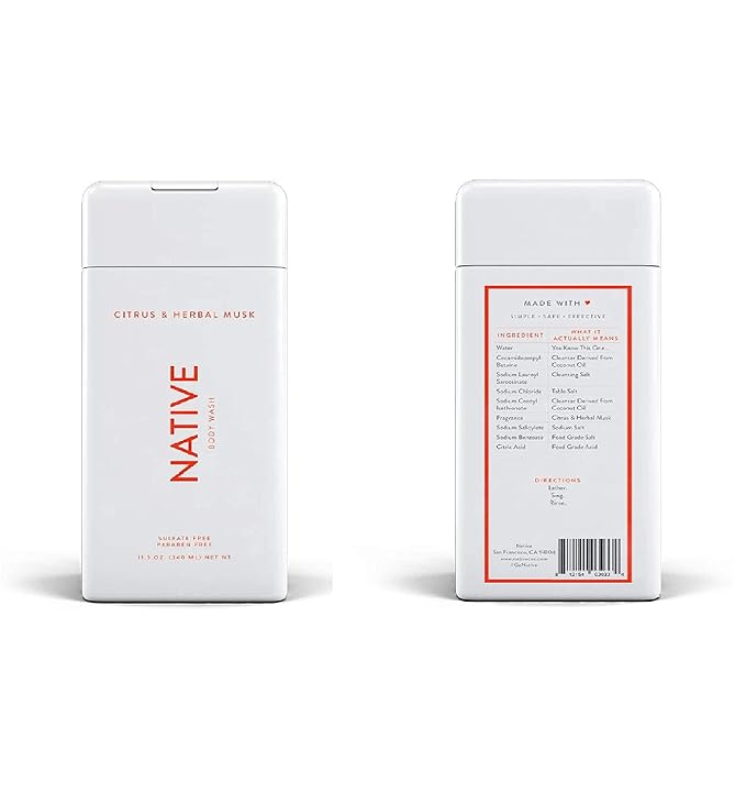 Native Body Wash - Citrus &amp Herbal Musk - 11.5 oz (340ml)