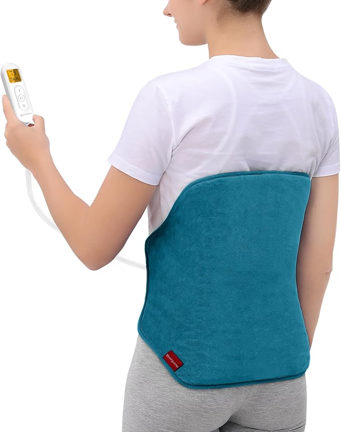 Heating Pad for Back Comfytemp Birthday Gifts for Women Men Dad Mom Large Electric Lower Back Heating Pad FSA Eligible HSA Heat Pad for Period Lumbar Abdomen XL Heated Belt — 11 Auto-OffBlue