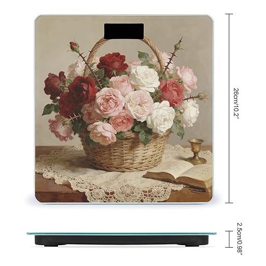 Fleurs De Mai Smart Scale for Body Weight Digital Bathroom Scale Toughened Glass Weight Scale with Large LCD Backlight Display High Precision Scales Weighing Machine