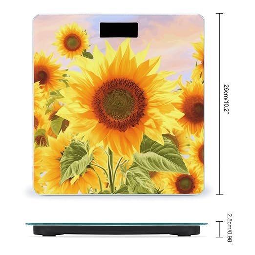 Beautiful Sunflower Bathroom ScaleHighly Accurate Digital Weighing Machine for People Bright LED Display Weight Scale for The Aldult Home Use