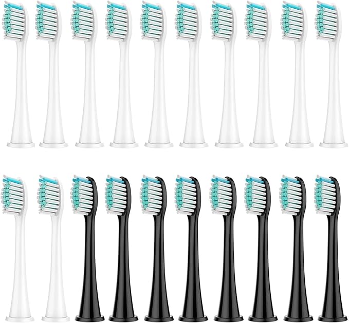 8Pcs Replacement Brush Heads Compatible for HX3/HX6/HX9 Toothbrush HX6064(12 White 8 Black)