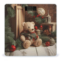 Xmas Tree Branch Bear Doll Scale for Body Weight Anti-Slip Tempered Glass Digital Bathroom Scales Clear LCD Display Weighing Scale Safe Rounded Corners Smart Scales
