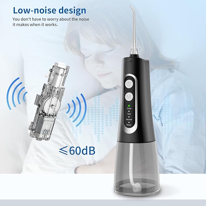 Oral Irrigator with 4 Modes 300ml Tank Cordless &amp Rechargeable Waterproof