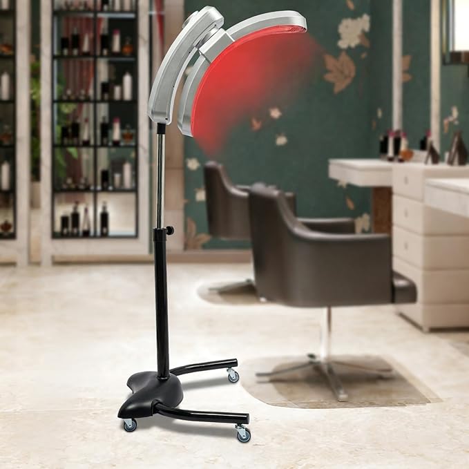 Professional Standing Hair DryerVertical Hairdressing Heater with Temperature(104-158℉) &amp Time Control(0-60min)Adjustable Angle for Hair Care Coloring Cold Perming Hot Oil Treatment (Silver)