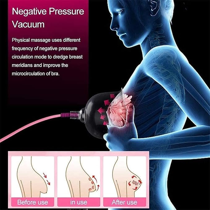 Electric Breast Massager Breast Beauty Instrument Nipple Enlargement Beauty Double Cup Massager Fat Firming Skin Bust Lift Up MachineD Cup