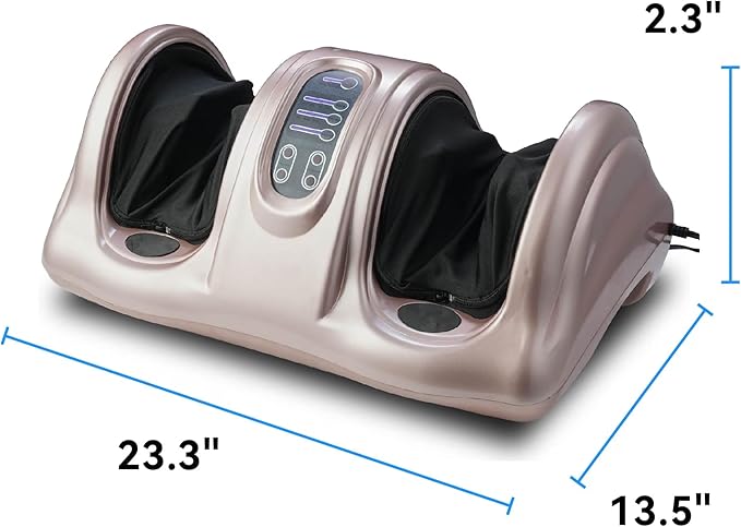 Electric Shiatsu Foot Massager with Heat Deep Kneading and Rolling Remote Control Black (Rose Gold)