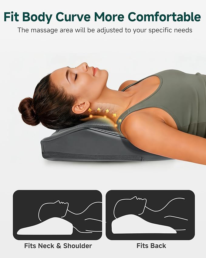 Snailax Back Massager for Back Pain Deep Tissue Shiatsu Neck Back Massager with Heat 3D Kneading Chair Massage Pillow Neck Shoulder Massage Gifts for Mom Dad Women