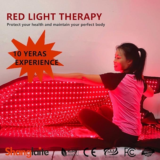 Red Light Therapy Large Mat Therapy Blanket 660nm 850nm Infrared Therapeutic Sleeping Bag for Whole Body Area Soothing (2560 LED) (2560LED)