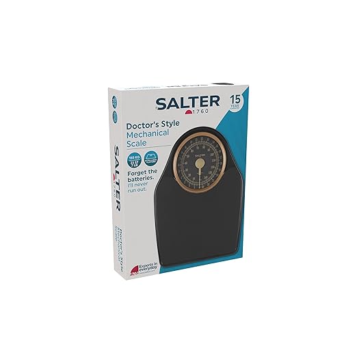 Salter Doctor Style Mechanical Bathroom Scale – Body Weighing Scales 150 KG Capacity Easy Read Dial with Rotating Pointer Large Platform for Weight/Fitness No Battery Required Gold 145 GFEU16
