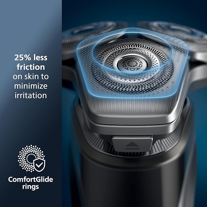 Philips Norelco Shaver Series 9000 Wet and Dry Electric Shaver with Lift &amp Cut Shaving System and SenseIQ Technology Pop-up Trimmer Cleaning Pod and Travel Case Chrome Silver Model S9985/84