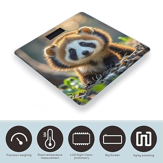 Cute Animal Bathroom Scale for Body Weight Bathroom Weighing Scales with Back Lit LED Display Sturdy Tempered Glass Body Weight Bathroom Scale 400lb Weighing
