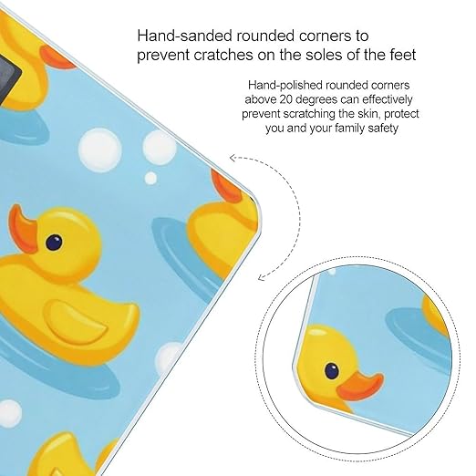 Women's Fashion Automatic Switch Digital Bathroom Weighing Scale Smart Scale Yellow Rubber Duck Print