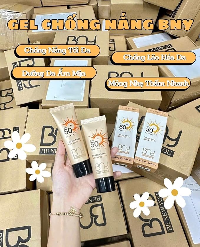 2 Pack x 30ml Be New You (BNY) Sun Gel SPF 50+ PA++++ Korean Sunscreen For All Skin Types