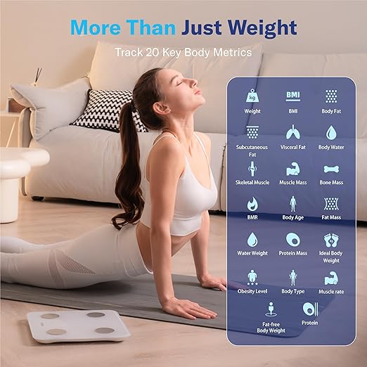 Alcedo Smart Body Fat Scale Digital Scale with BMI Fat Percentage Muscle Mass Color-Changing with Weight Variation 400 lb Bluetooth