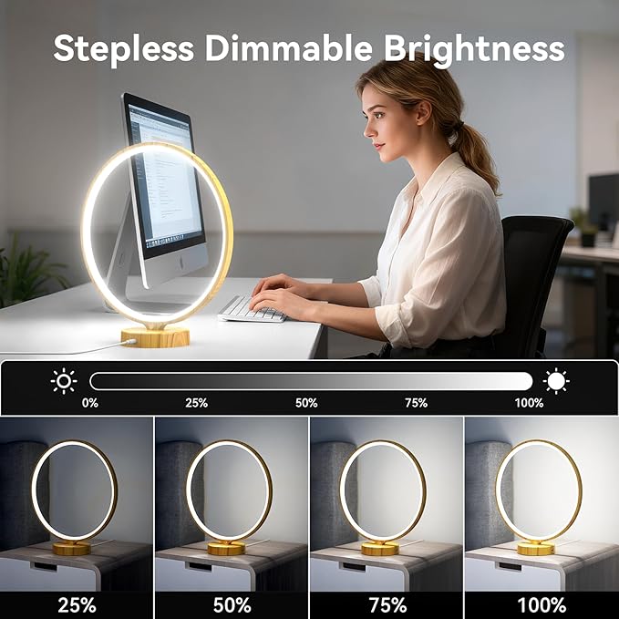 2 in 1 Light Therapy &amp Desk Lamp - 10000 Lux Sun Lamp with Dual Controls 4 Timer Dimmable 3 Color Temperatures