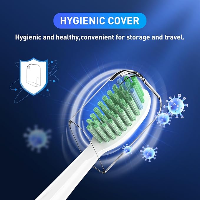 Toothbrush Replacement Heads Compatible with TAO Clean Sonic Electric Toothbrush - Daily Care Whitening Brush Heads Compatible with Taoclean White