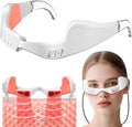 Under Eye Red Light Therapy Device 650nm Red Light Therapy Eye Massager for Relieve Eye Bags Eye Fatigue Dark Circles with Glasses Strap Light-Weight Hands-Free Use (White)