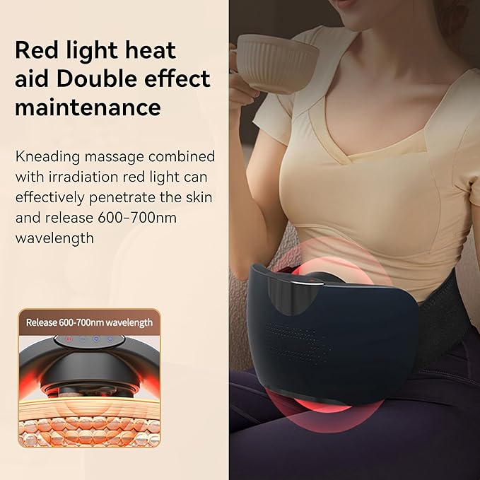 Automatic Abdominal Massager Bianstone Belly Rubbing Instrument Dual-use for Waist and Abdomen Positive and Negative Massage Flatulence Relief Promote Intestinal Peristalsis (deep Blue)