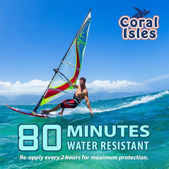Coral Isles by Rocky Mountain Sunscreen | SPF 30 Lotion | Broad Spectrum UVA/UVB Protection | Hawaii Reef-Safe Act Compliant | Oxybenzone &amp Octinoxate Free | Water Resistant 80 Min. | 128 Fl Oz