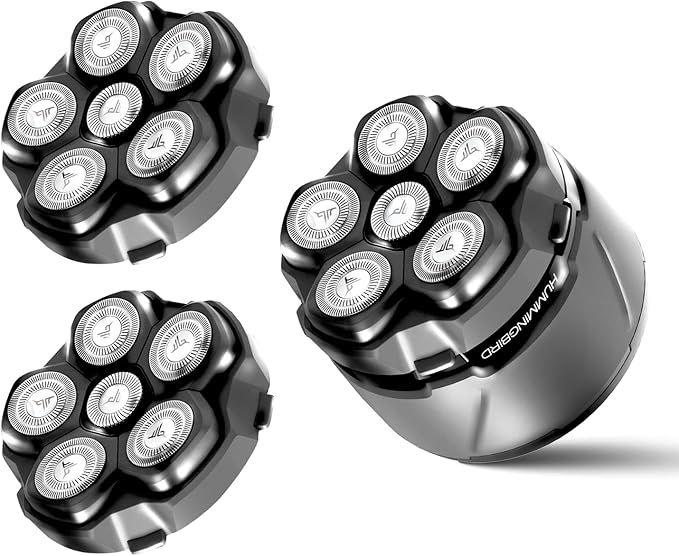 HUMMINGBIRD MK3 Stealth Electric Head Shaver - 6 Blade Electric Razors for Men Cordless USB-C Rechargeable Waterproof Head Shaver with Two Additional Magnetic Replacement Blades