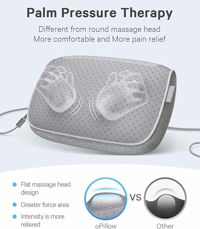 Massager Back and Neck Massage Pillow Deep Tissue Kneading Massages for Back Shoulders Calf Massager for Chair Office and Home Gray
