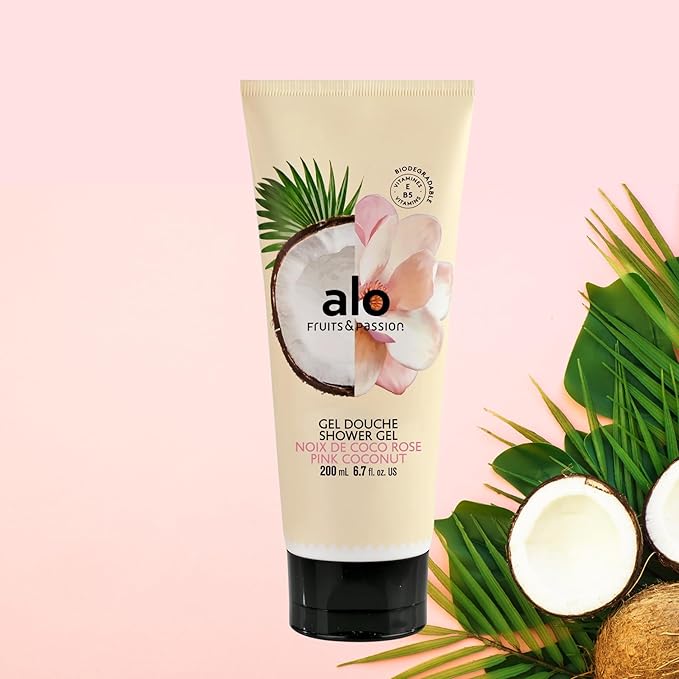 ALO FRUITS &amp PASSION Pink Coconut Shower Gel 6.7 fl oz - 2 Pack Made in Canada