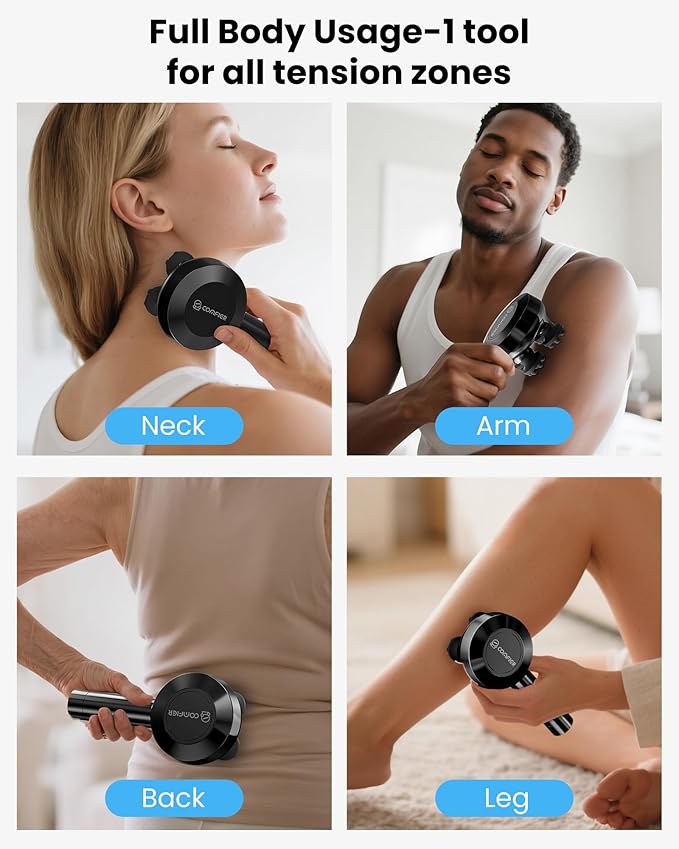 COMFIER Handheld Scalp Massager Hair GrowthCordless Hair Head Massager with 3 Modes &amp 8 Silicone ClawsIPX7 Waterproof Body Massager for Stress RelaxPet MassageHead ScratcherGifts MenWomen(Bl