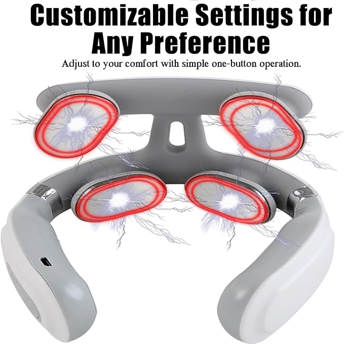 2025 Magic Pro 2.0 Neck Massager with Heat Smart Electric Massager – 6 Modes &amp 14 Intensity Levels Cordless Vibration Device DesignRelaxation and Relief