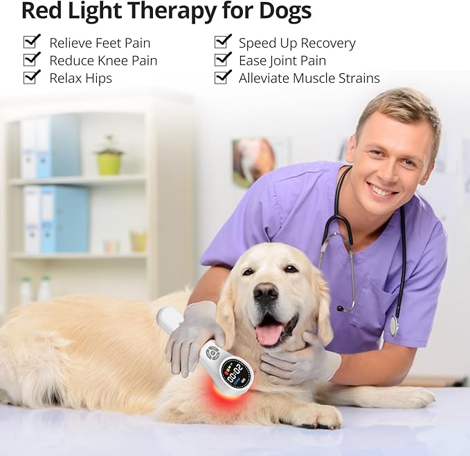 Red Light Therapy Device 4x980nm+4x810nm+16x660nm Near Infrared Light Therapy for Humans Body Pet Dogs Horses Light Therapy Machine for Body Joint Back Knee Muscle Relax Pain Relief