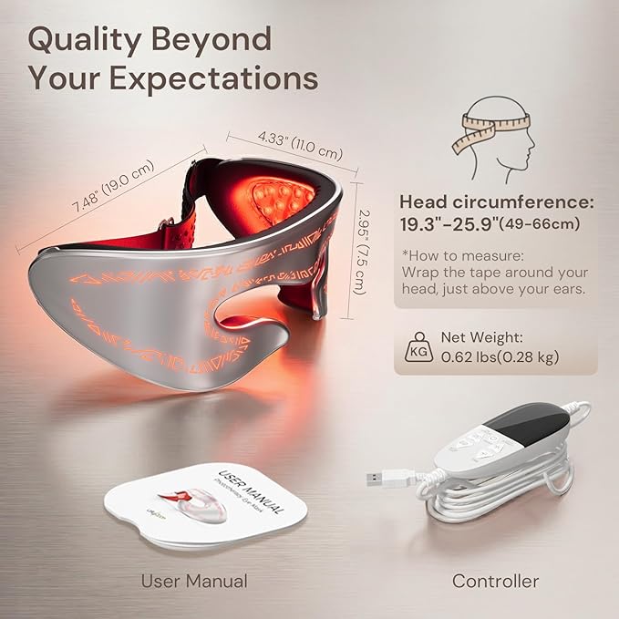 Red Light Therapy for Eyes Under Eye Red Light Eye Mask for Fine Lines Eye Bags 3 Modes Face Mask Device Infrared Light Therapy for Dark Circles Visual Wellness Eye Fatigue Jet Lag