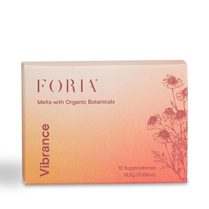 FORIA Vibrance Melts - Organic Fragrance- Free Natural Moisturizing Vaginal Suppositories - 12 Count