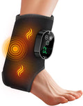 Cordless Ankle Massager with Heat and Vibration – 3 Vibration Levels 6 Heat Settings Rechargeable Auto Shut-Off Portable Foot Massager for Home Office Travel (Black)