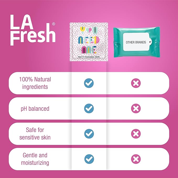 LA Fresh Feminine Wipes with Aloe Vera Chamomile Extract Cucumber and Vitamin E - Pack of 200ct Wipes for Women