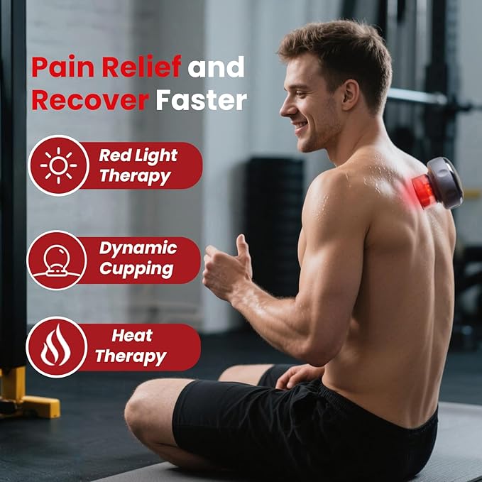 UOTT Original 20 Levels Cupping Kit for Massage Therapy5-in-1 Smart Dynamic Cupping Set with Red Ligh-t Therapy&ampHeat Penetrates for Targeted Pain Relief Knots Aches Muscle Soreness