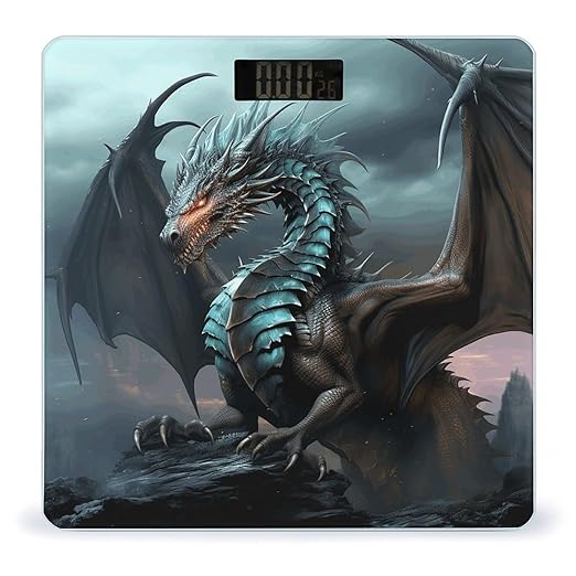 Cool Dragon Scale for Body Weight Safe Rounded Corners Tempered Glass Digital Bathroom Scale LED Display 400lb Capacity Weight Scales with High Precision Sensors