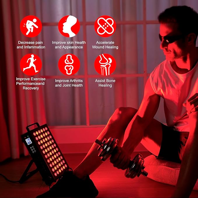 Red Light Therapy for Face and Body Infrared Light Therapy with Timer &amp Remote Control Quad Wave 660nm 850nm 630nm 940nm Near Infrared Light Therapy Panel Portable Dual Chip LED Device for Body