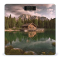 Lake and Wood Cottage Digital Bathroom Scale for Body Weight Weighing Scale with Backlit LCD Display High Precision Measurements &amp Measures Weight Up to 180kg