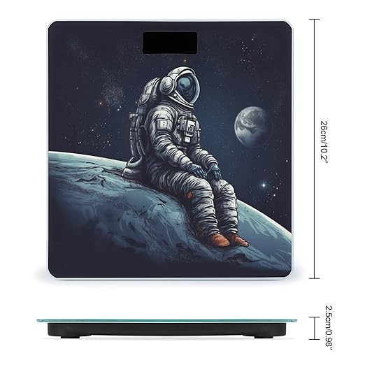 Astronaut Space Bathroom Scale Rounded Smart Scale for Body Weight Automatic Power On/Off Weight Scales Accurate Bathroom Digital Scales for Pet Home Bedroom Kitchen