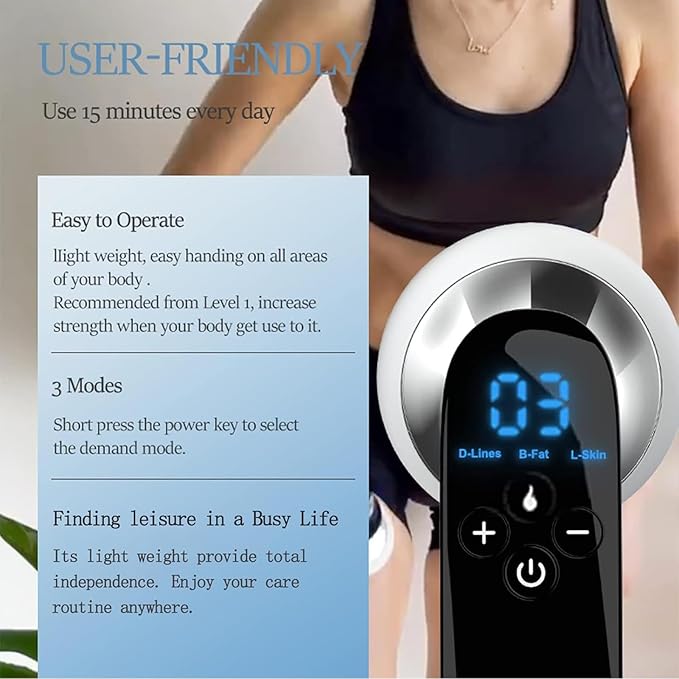 Cellulite Massager Tool - Body Sculpting Machine Handheld Massage Cellulite Remove Suitable for Arms Back Buttocks Belly Legs Ideal Gift for Mom Man Women (White)