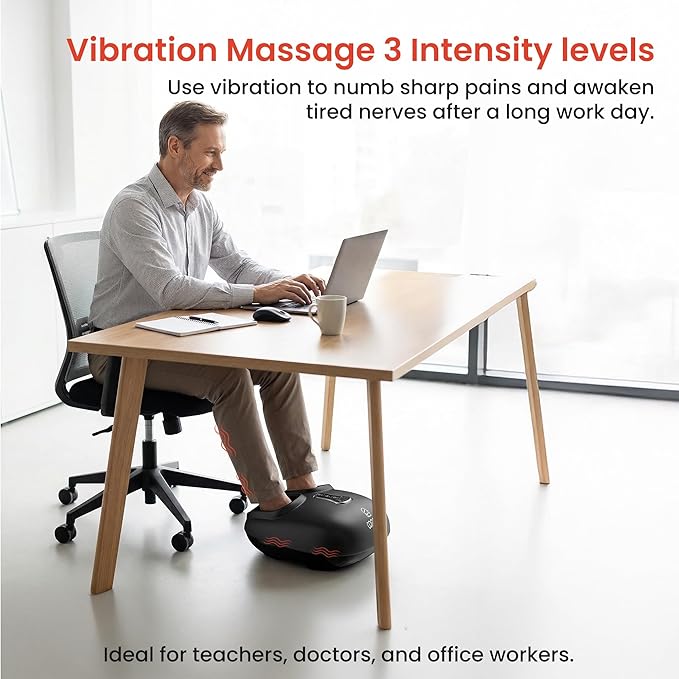 COMFIER Shiatsu Foot Massager with Heat Kneading RollingVibration CompressionRemote ControlFoot Massage for NeuropathyPlantar FasciitisSize 13“
