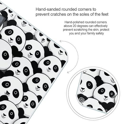 Smart Scale for Body Weight Automatic Switch Digital Bathroom Weighing Scale Cute Panda Black and White
