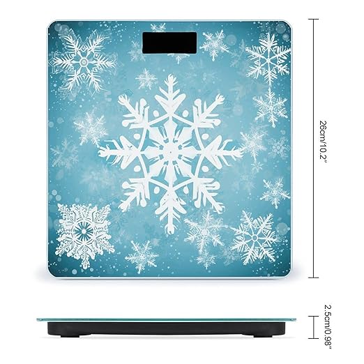 Winter Snowflake Weight Scale Large Bathroom Scales Digital Weight with Bright LED Display Non Slip Automatic Weighing Scale Fashion Weighing Machine for Body