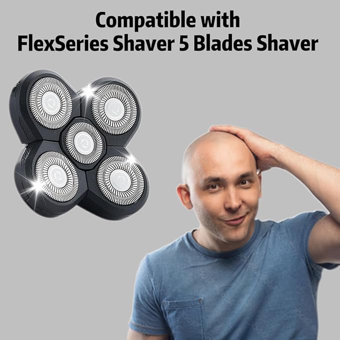 Shaver Replacement Blades Compatible with Shaver Head5 Blades Shaver Replacement Heads Replacement Blades for Bald Men(4 pcs)