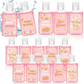 50 Pcs Happy Birthday Mini Hand Sanitizer Bulk Happy Birthday Gifts Party Favors 1fl Oz Hand Sanitizer Natural Plant Fragrance Travel Size Hand Soap Gift for Birthday Baby Shower (Pink Gold)