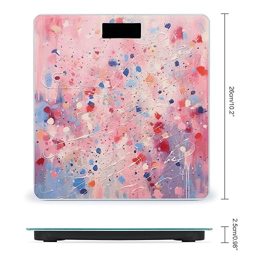 Red and Light Peach Smart Scale for Body Weight Accurate Bathroom Scale with LED Display Digital Weight Scales Weighing Machine High Precision Scales for Bath Home
