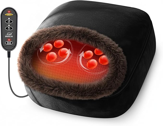 Snailax 2-in-1 Shiatsu Foot and Back Massager with Heat - Kneading Foot Warmer Electric Feet Massage Massagers for BackLegGifts for WomenMen