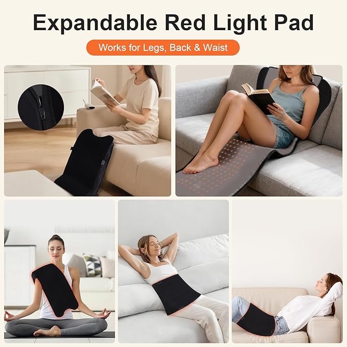 Red Light Therapy for Legs &amp Feet Infrared LED Leg Wrap with 660nm Red &amp 850nm Near Infrared Light for Muscle Recovery Relaxation &amp Circulation 5 Modes &amp Timer Settings