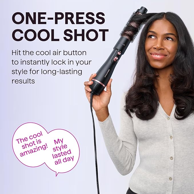Wavytalk Hair Dryer Brush Set Air Sculpt 4-in-1 Hot Air Brush Set | Blowout Brush Styler for Salon Blowouts Volumizing and Straightening Sleek Frizz-Free for Every Hair Type Black